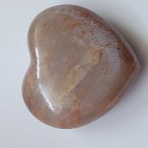 Large Peach Moonstone heart